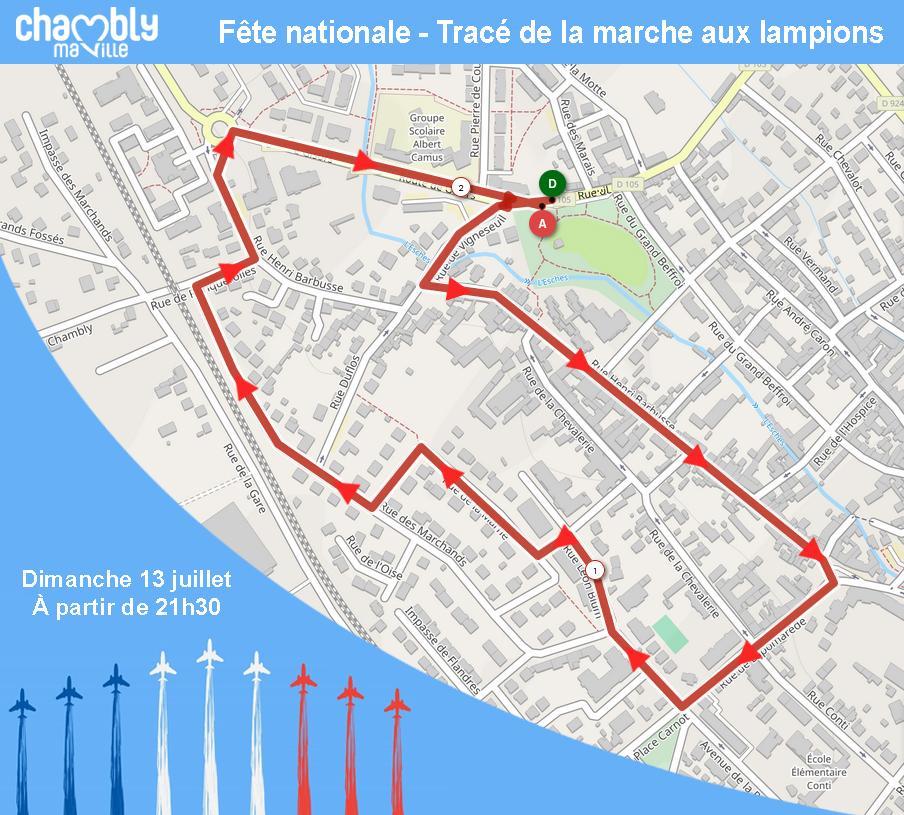 Le parcours de la marche aux lampions