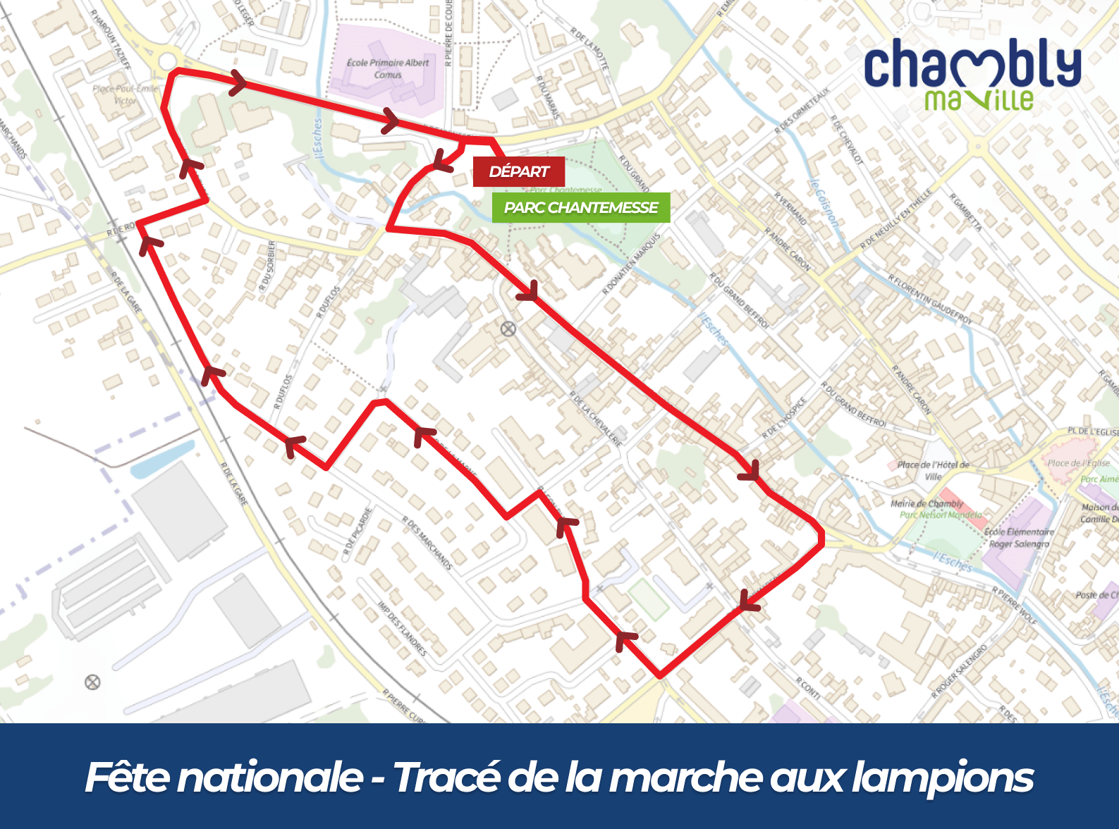 Tracé de la marche aux lampions - 2026